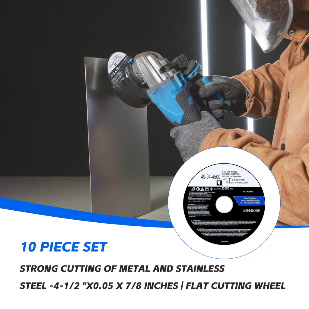 4-1/2" Cutting Wheels for Milwau-kee Grinders - 10 Pack