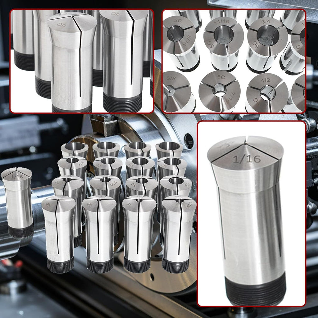 findmall 5C Collet Set 17 Piece 1/16-1-1/16 Inch By 16Ths