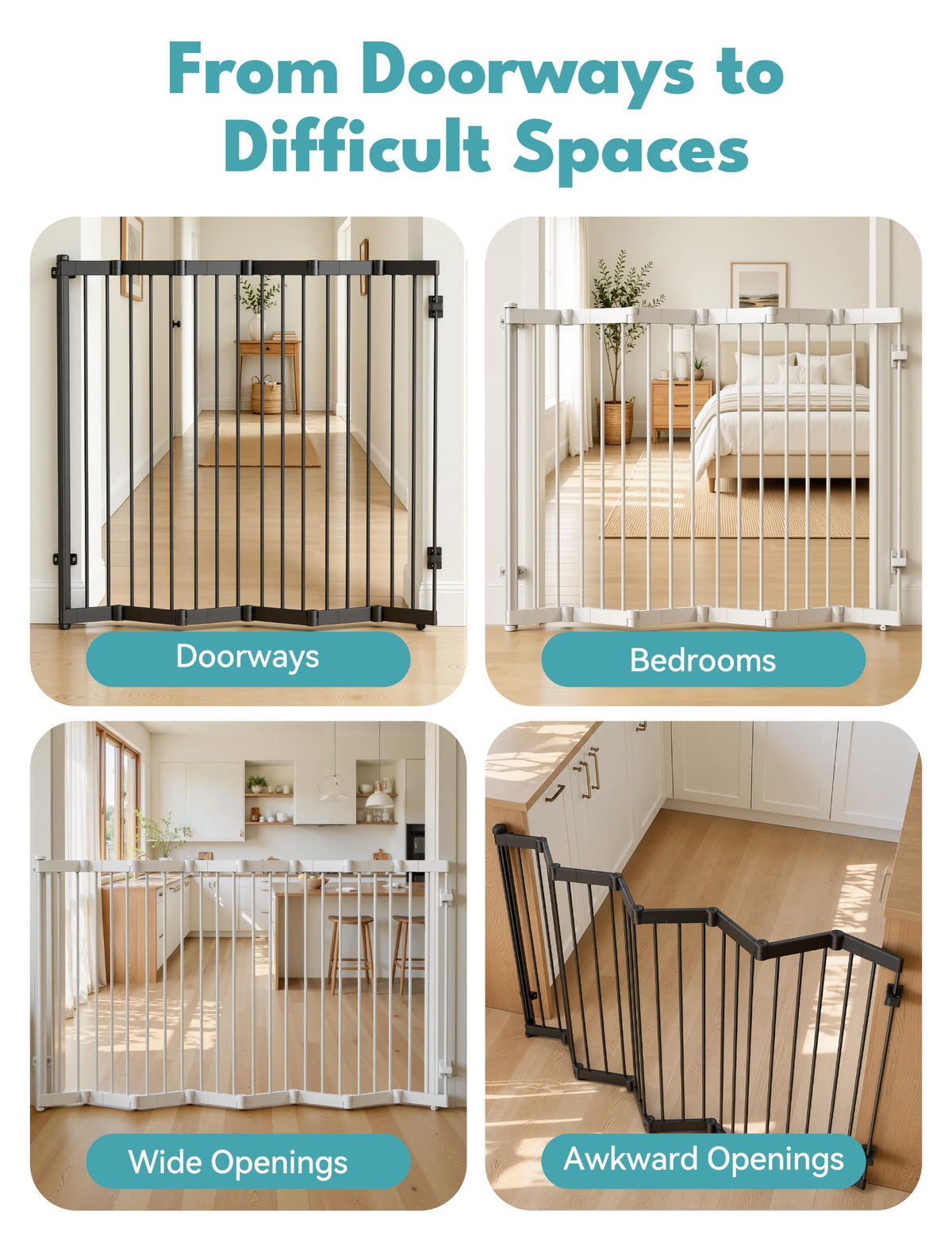 45" Wide x 36" Tall Extra-Wide Retractable Indoor Mesh Pet & Child Safety Gate with One-Hand Safety Lock for Wide Openings, Patios & Stairways