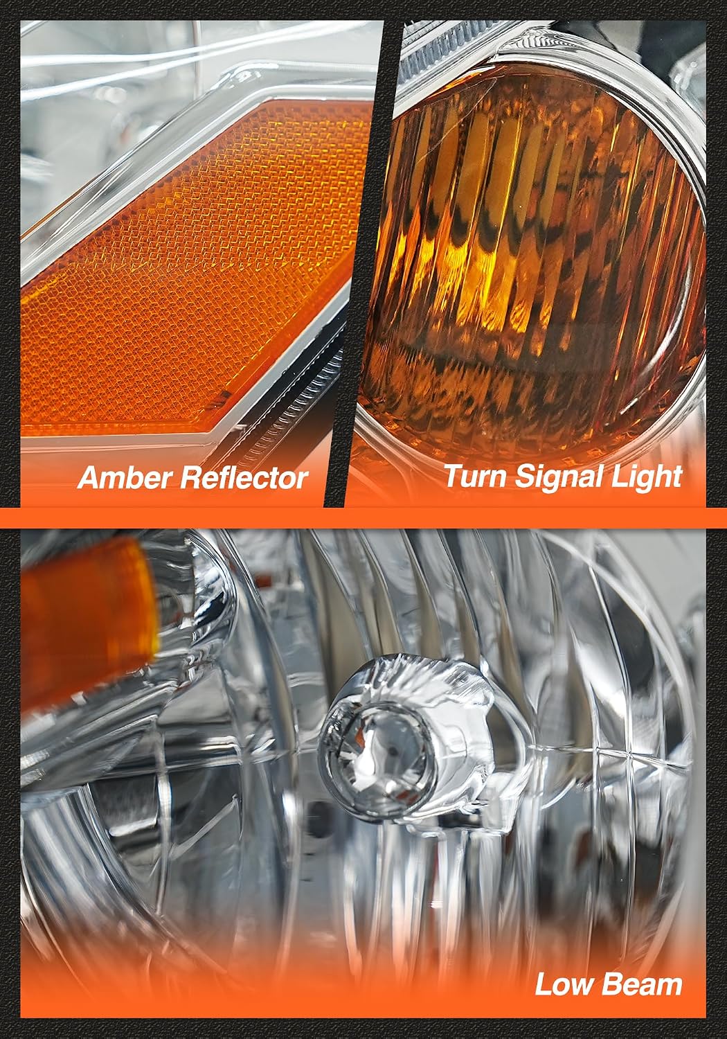 for 2005-2006 Nissan Altima Headlights Assembly Chrome Pair