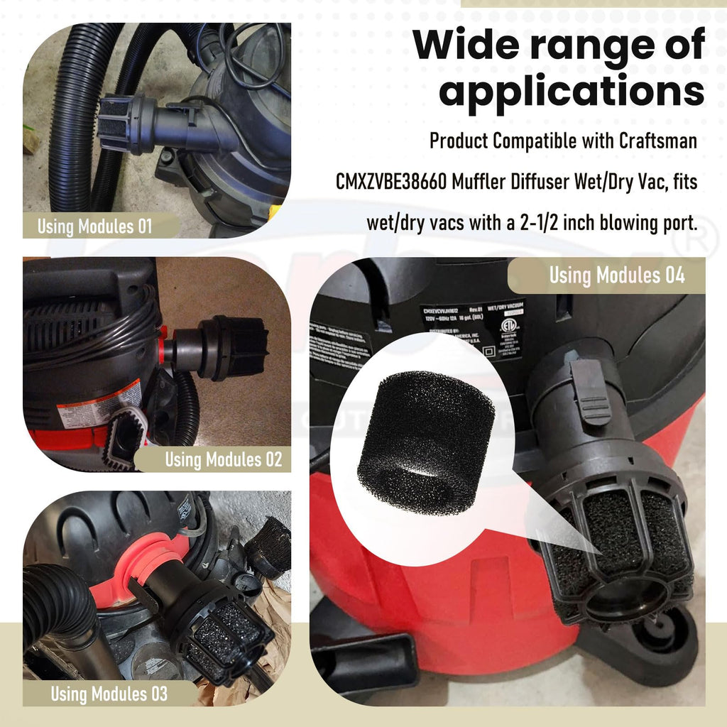 Muffler Diffuser foam Replacement for Craftsman CMXZVBE38660 Wet/Dry Vac