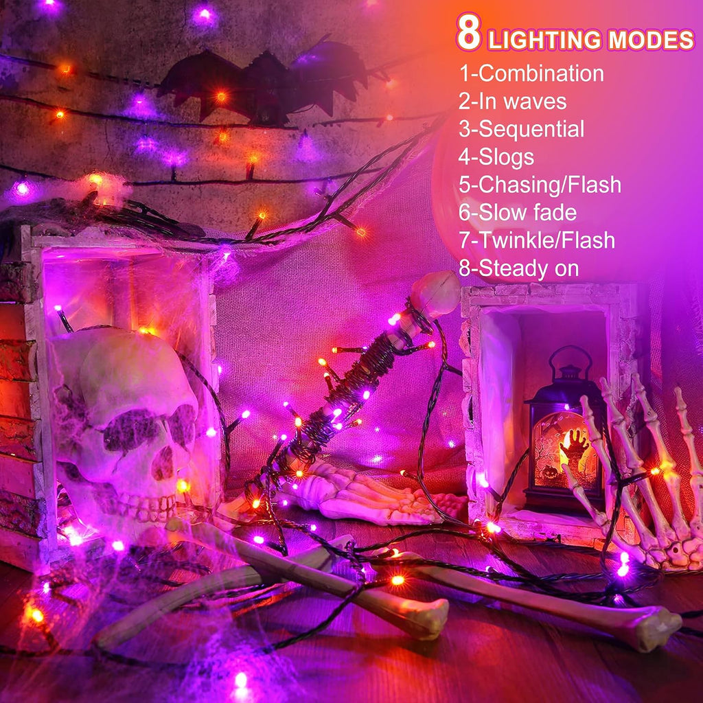 500 LED Halloween Lights Outdoor, 164 FT Fairy Lights with 8 Modes