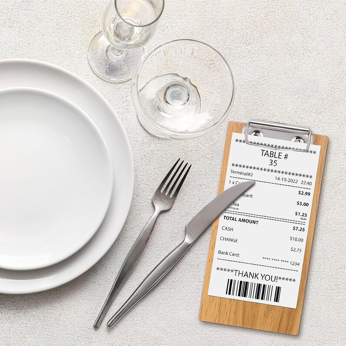 Check Presenters for Restaurants, 10Pcs Mini Clipboard Wood Check Holder Half Page Menu Holder for Restaurant Cafe