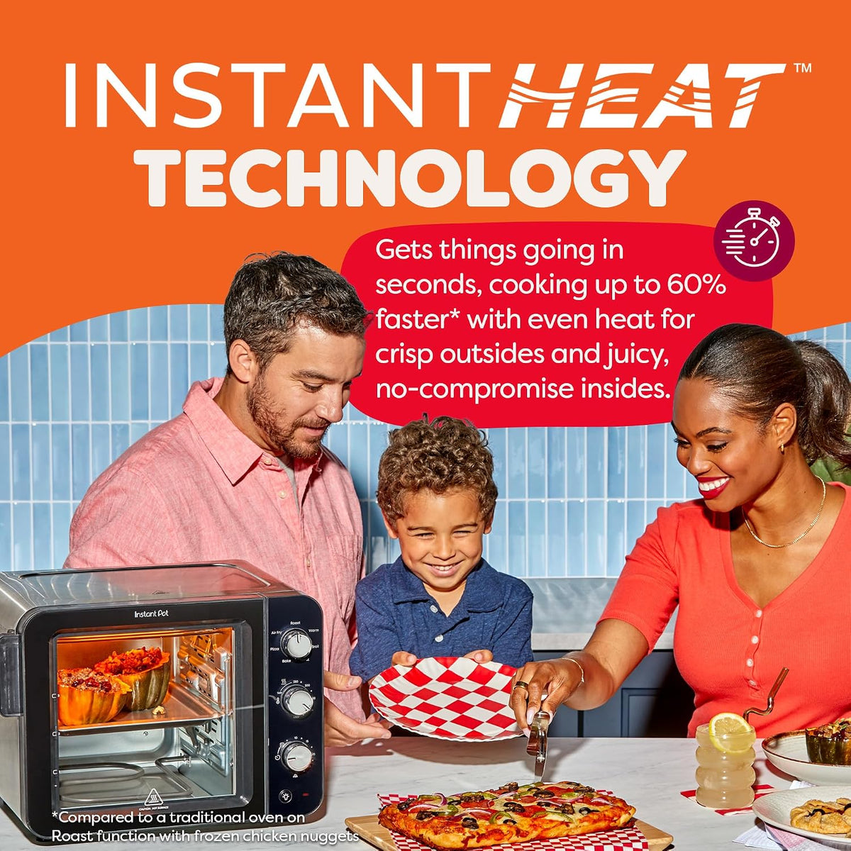 No Preheat Required* 4-Slice Air Fryer Toaster Oven with InstantHeat Technology, 7-in-1, Air Fry, Bake, Toast, Roast
