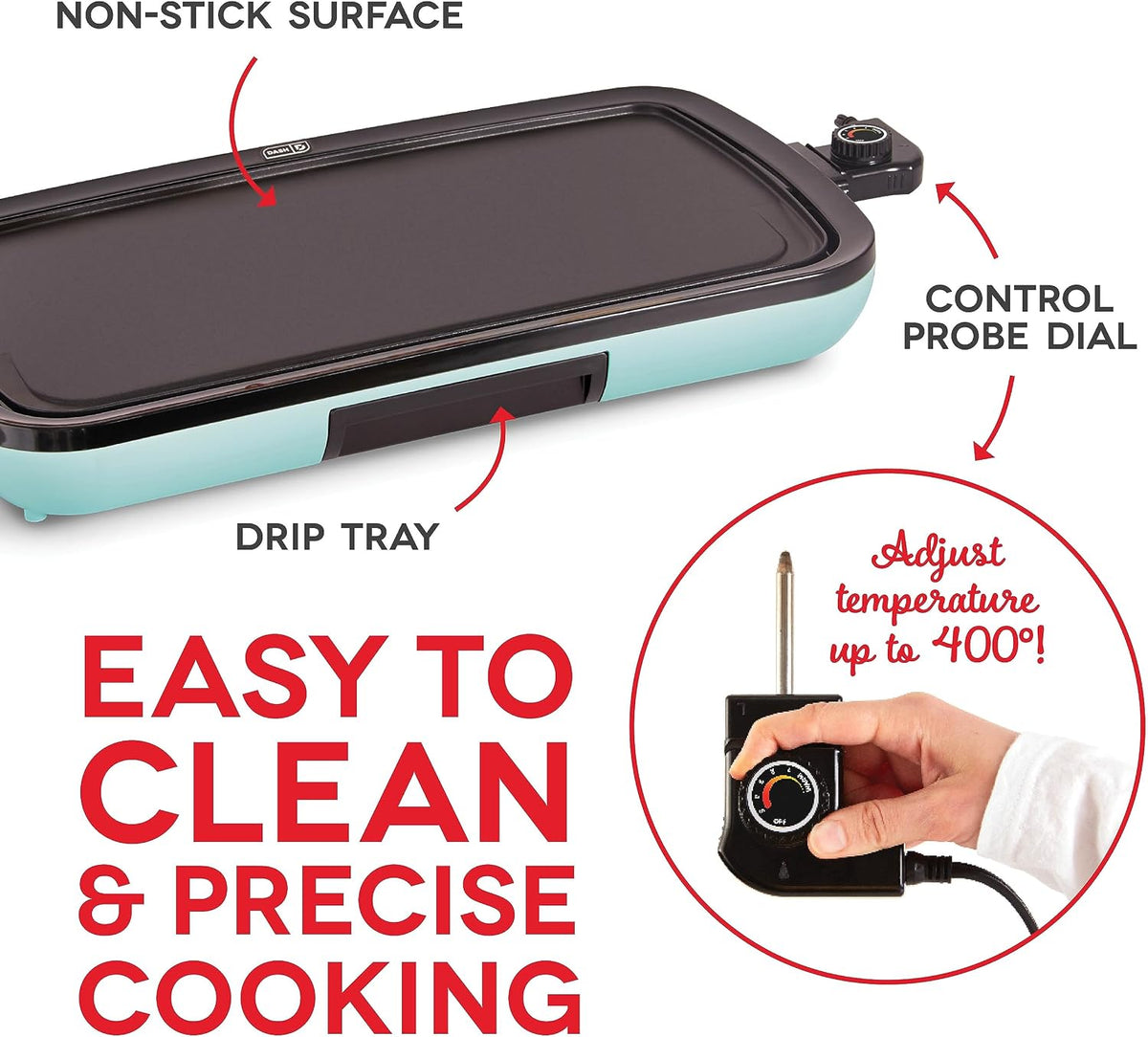 Everyday Nonstick Electric Griddle for Pancakes, Burgers, Quesadillas, Eggs & other on the go Breakfast, Lunch &