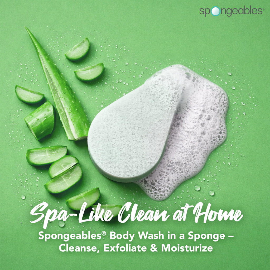 Anti Cellulite Body Wash in a 20+ Wash Sponge, Fresh Aloe, 3 Count