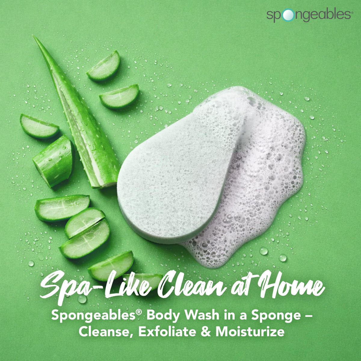 Anti Cellulite Body Wash in a 20+ Wash Sponge, Fresh Aloe, 3 Count