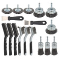 VASTOOLS 15pcs Wire Brushes Set, Carbon Steel Cup/Wheel/Pen Brushes for 1/4" Hex Shank Drill Attachments,Stainless Steel Hand Brushes,for Rust Removal,Paint Stripping and Cleaning