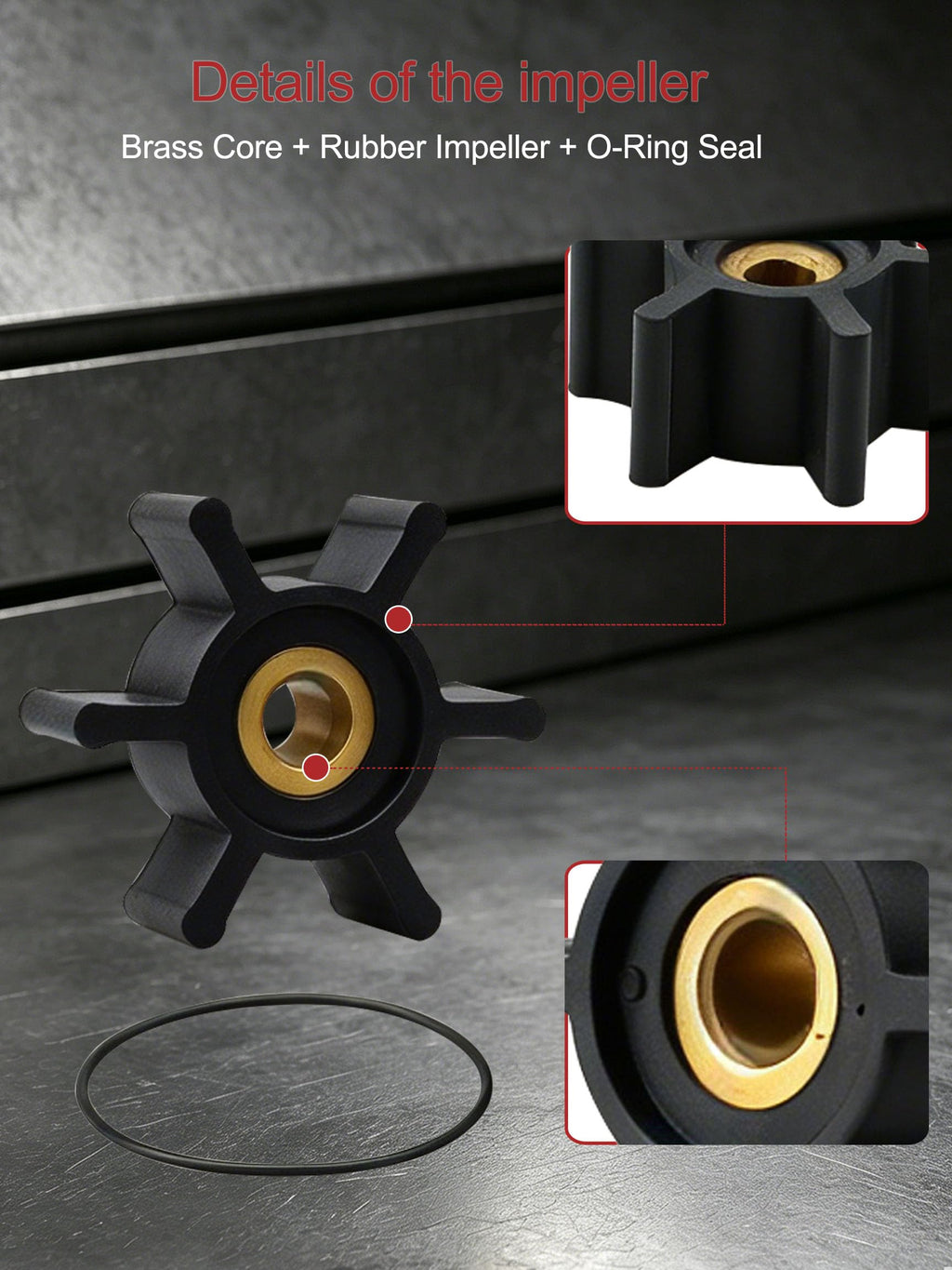 Brass Core Impeller with O-Ring Kit Fit for Milwaukee M18 Transfer Pumps