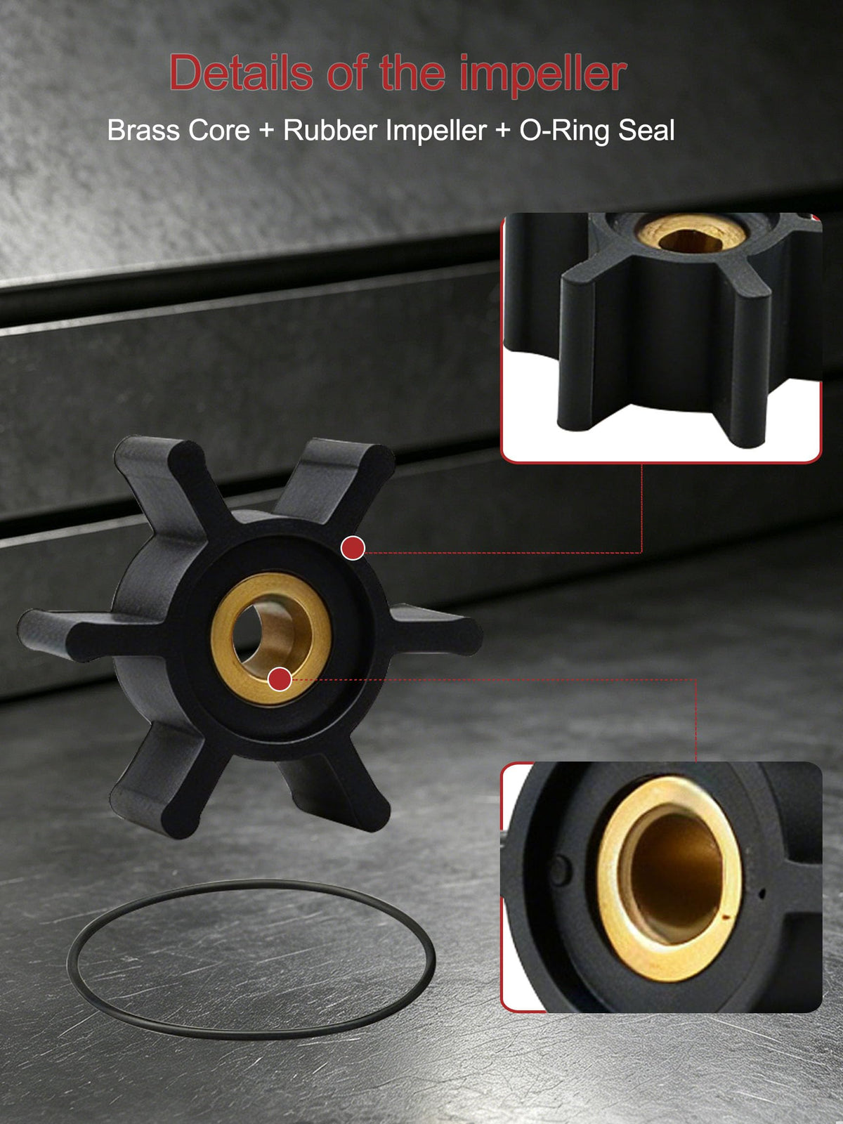Brass Core Impeller with O-Ring Kit Fit for Milwaukee M18 Transfer Pumps