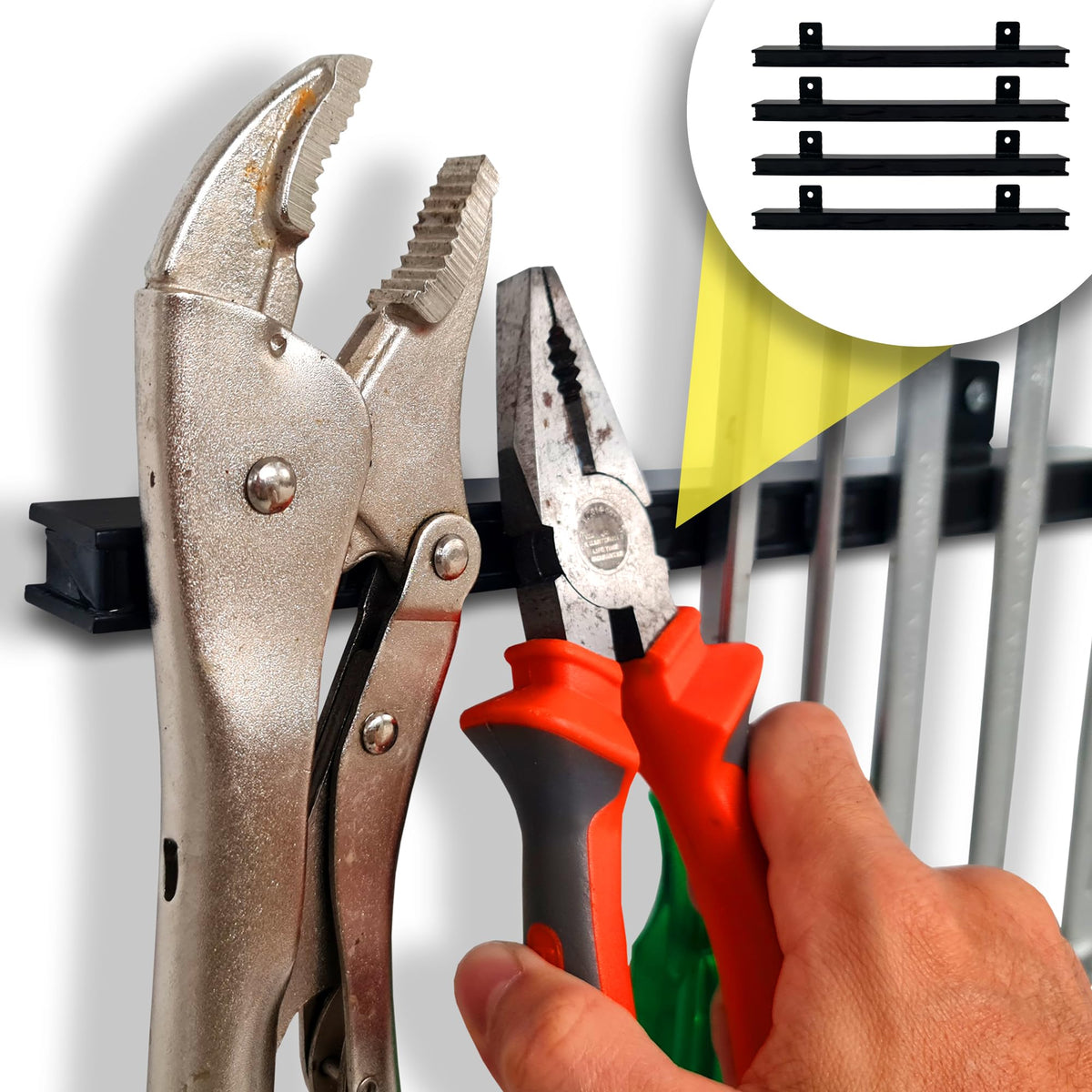 12" Heavy-Duty Magnetic Tool Holders (4 Pack - 48" Total) - Extremely Powerful Magnetic Pull Force to Hold Heavy