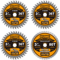 Ryltanks 3 Inch Circular Saw Blade 36T&80T Combo Set with 3/8" Arbor 4-Pack