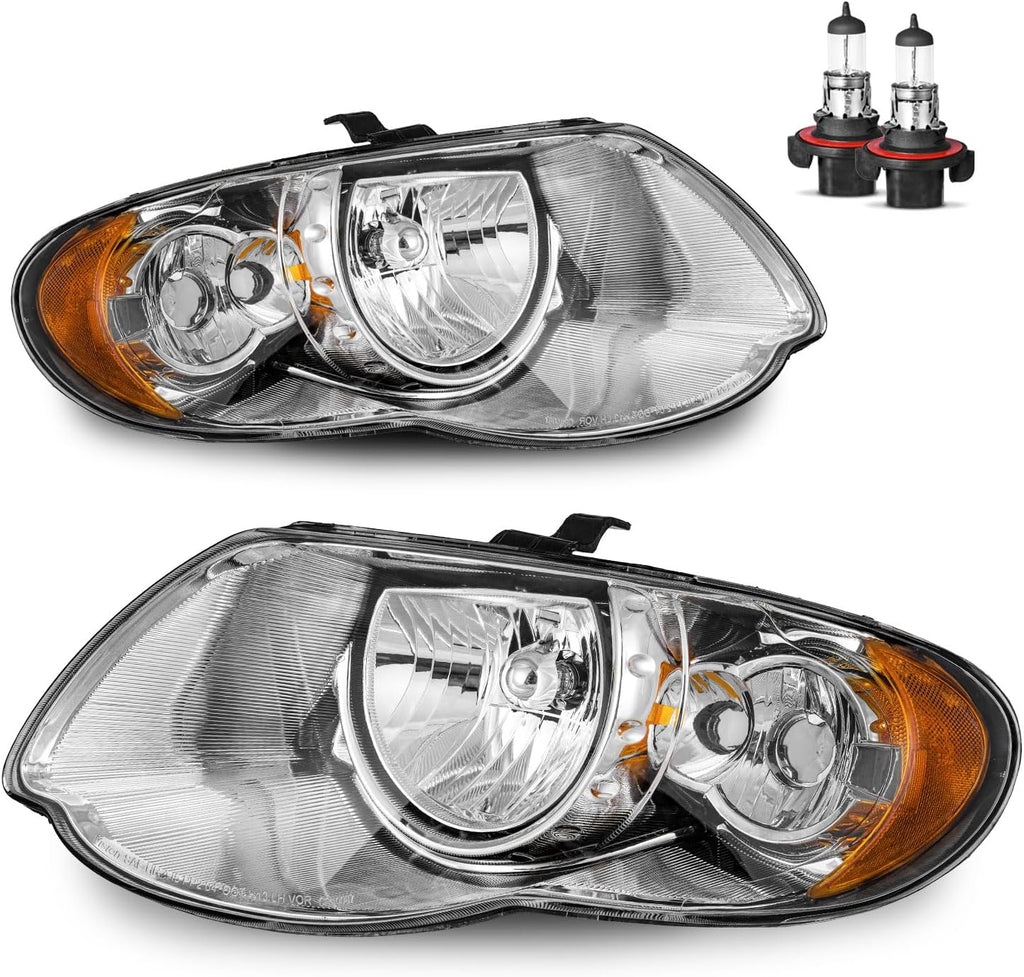 Headlights Halogen for 2005-2007 Chrysler Town & Country
