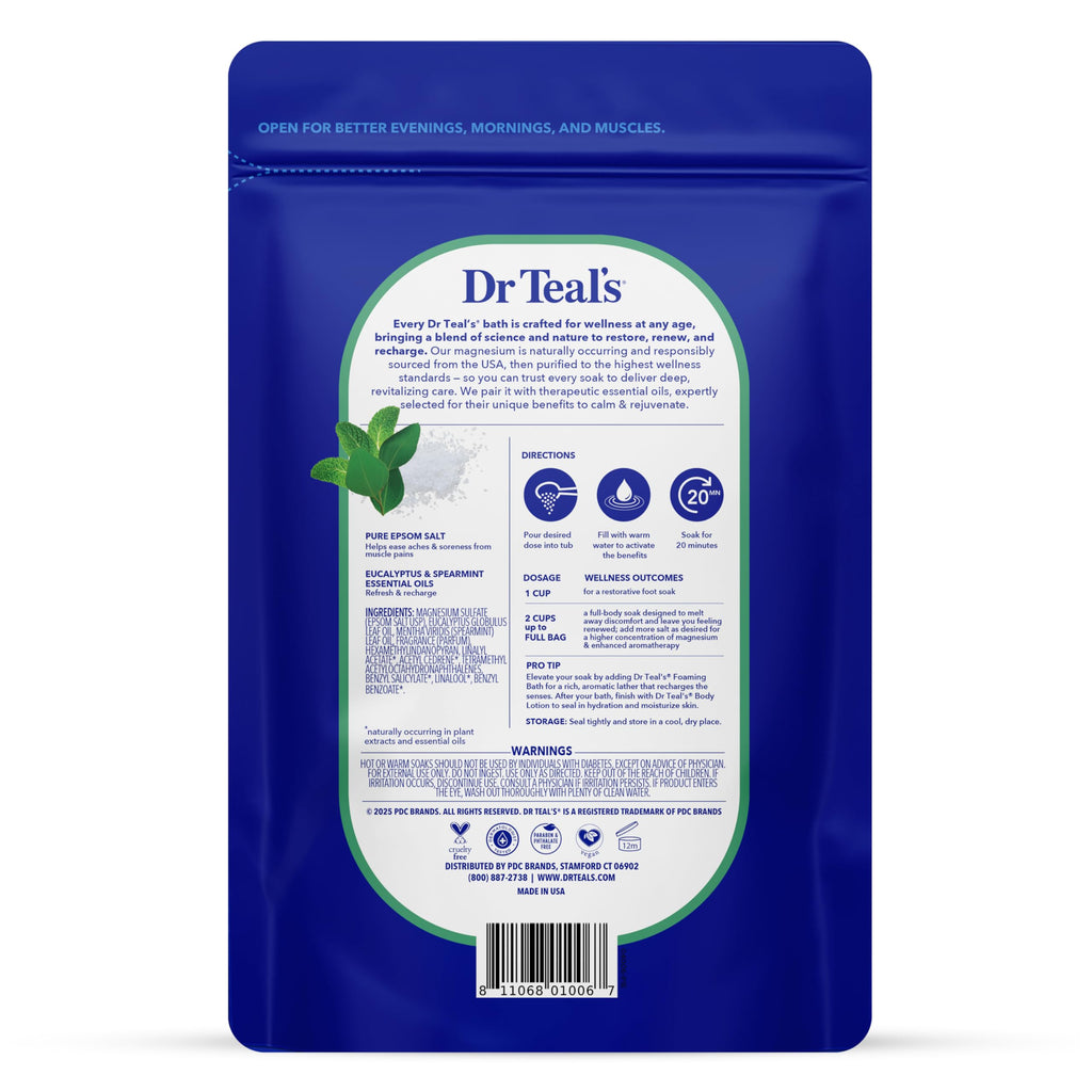 Pure Epsom Salt, Relax & Relief with Eucalyptus and Spearmint, 3 lb (Pack of 4)