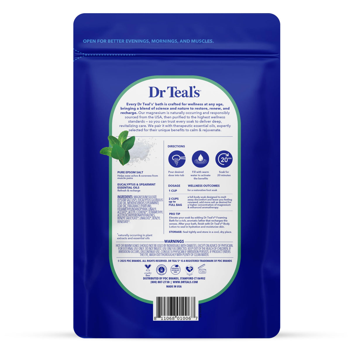 Pure Epsom Salt, Relax & Relief with Eucalyptus and Spearmint, 3 lb (Pack of 4)