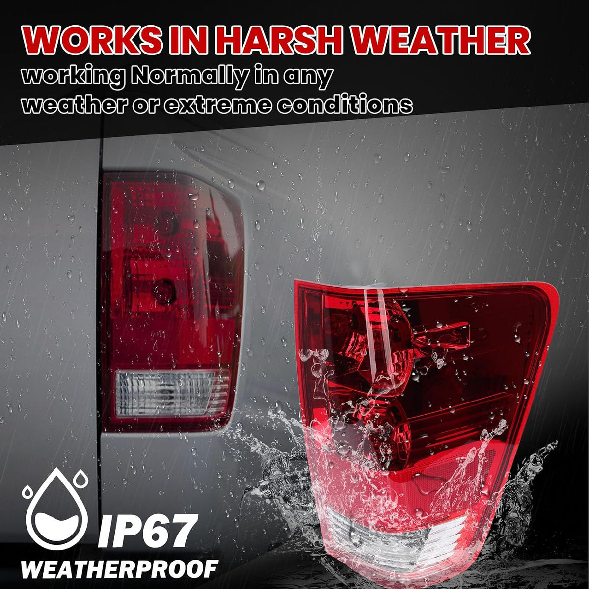 Tail light Compatible with 2004-2015 Nissan Titan with Bulbs and Harness Taillight Rear Lamp Replaces 26550ZH225 NI2801161(Right Passenger Side)