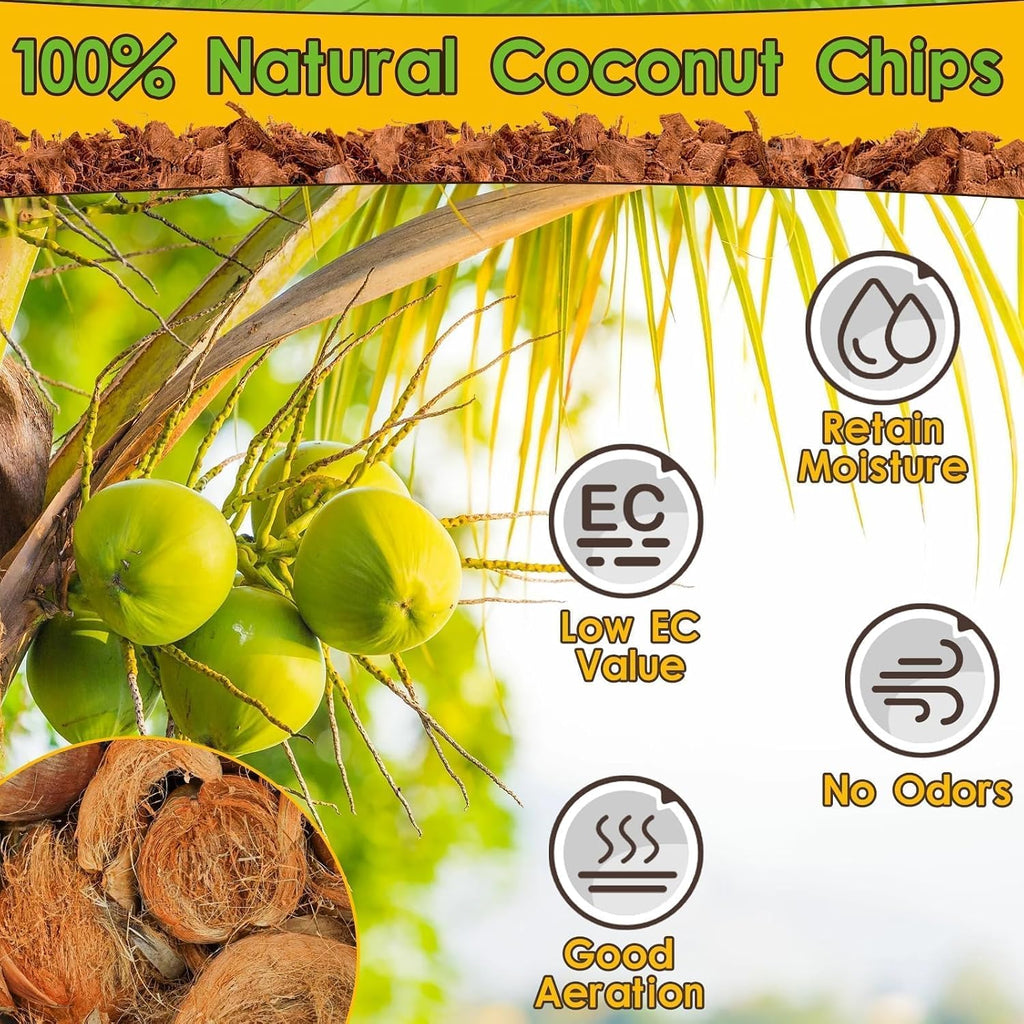 2-Pack Coconut Husk for Reptiles, 2.2 LB Coconut Fiber Substrate