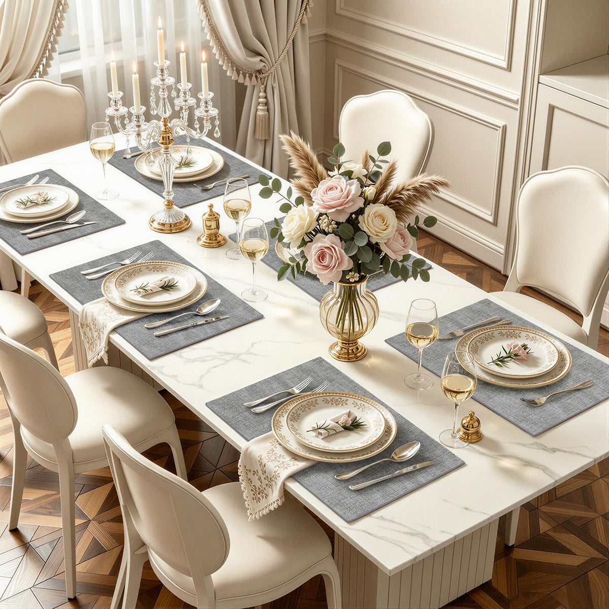 Faux Leather Heat Resistant Placemats 6 Packs