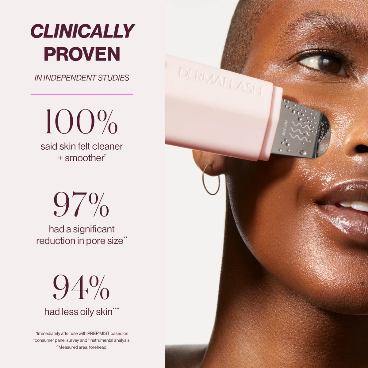 DERMAPORE+ Skin Care Device, Ultrasonic 2-in-1 Pore Extractor and Skincare Infuser, Blush