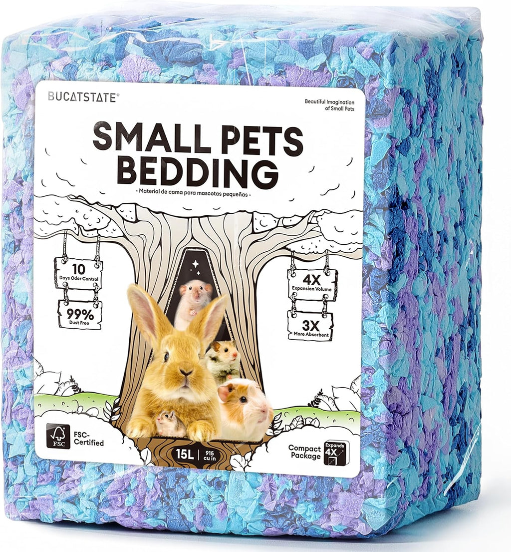 Hamster Bedding 15L, 99% Dust-Free Paper Bedding,Twilight Blue