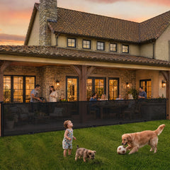 200" Extra-Wide Retractable Indoor/Outdoor Mesh Pet & Child Safety Gate with One-Hand Safety Lock for Wide Openings, Patios & Stairways