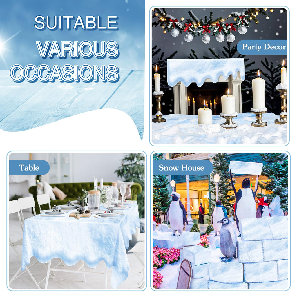4 Pcs Winter Snowflake Ice Tablecloth for Party Decoration