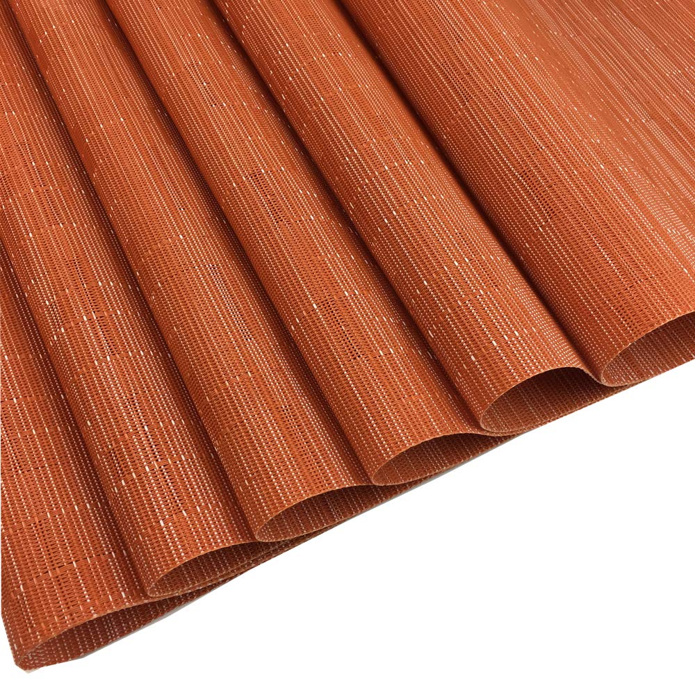 Placemats Set of 6 for Dining Table, 17.7" x 11.8", Orange