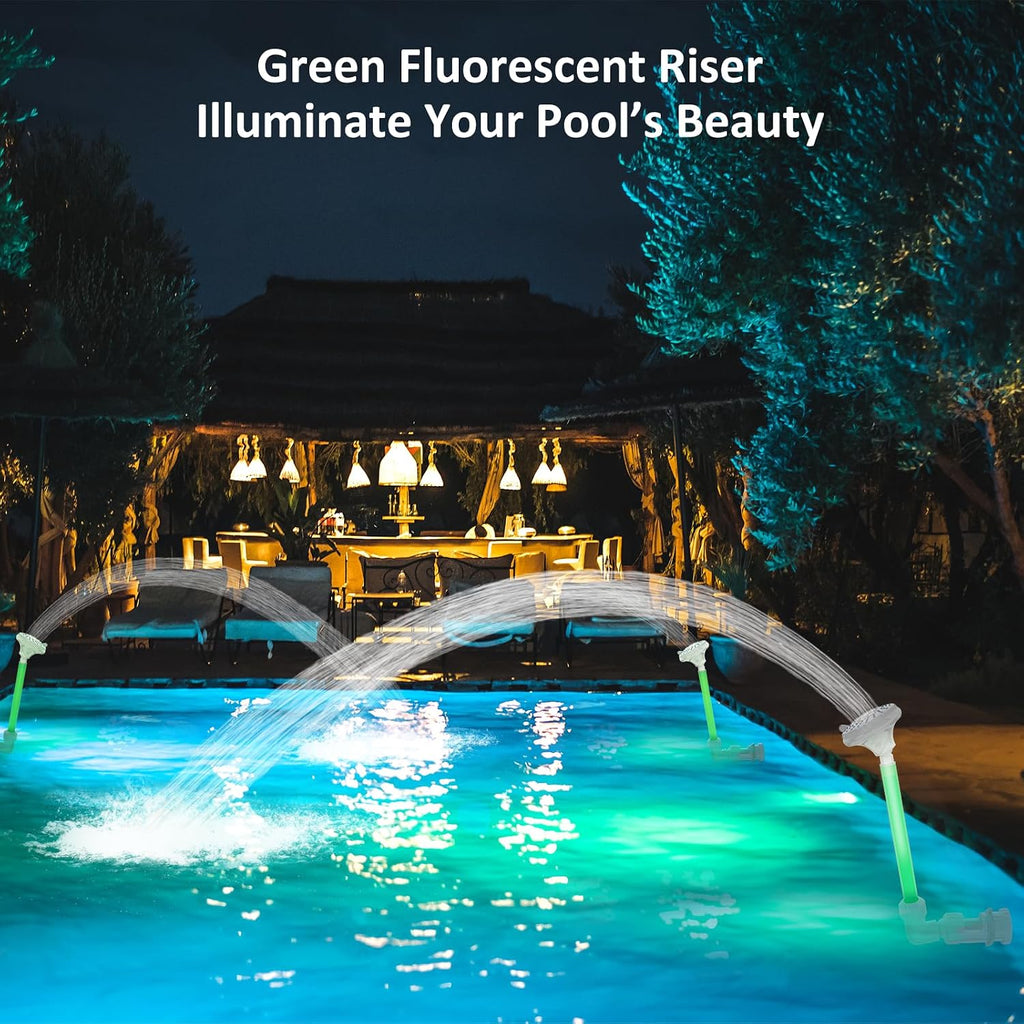 Pool Fountain for Above & Inground Pools – 360° Adjustable Pool Waterfall, Pool Sprinkler Fountain with 4 Spray