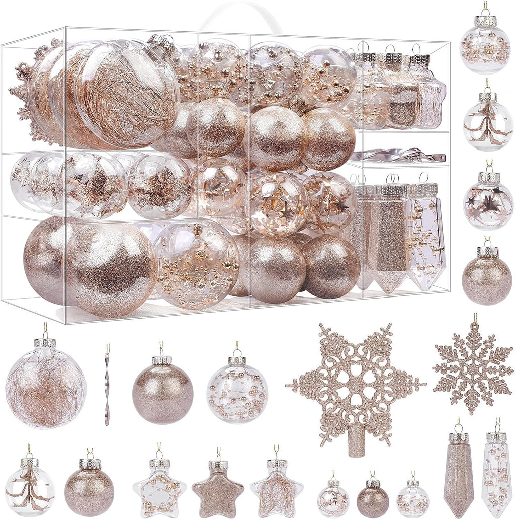 86PCS Christmas Tree Ornaments Clear Set
