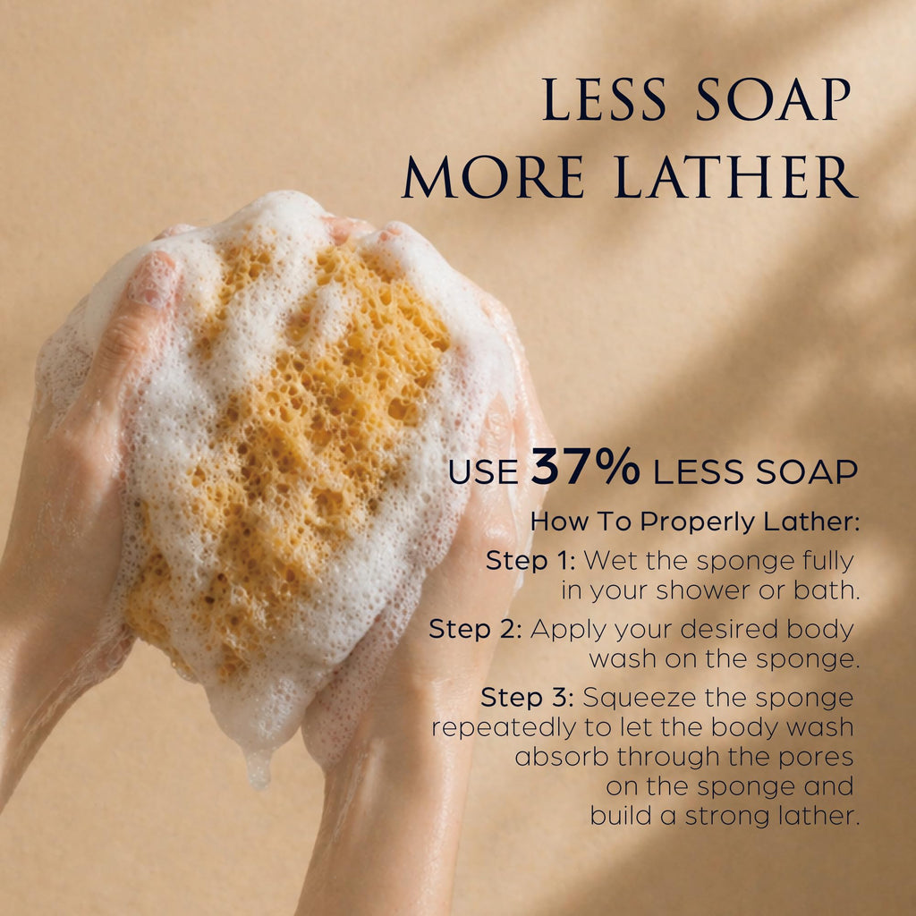 Spongentle Loofah Sponge for Shower and Bathing, Bath Sponge with Dual Texture, Shower Pouf for Gentle and Deep