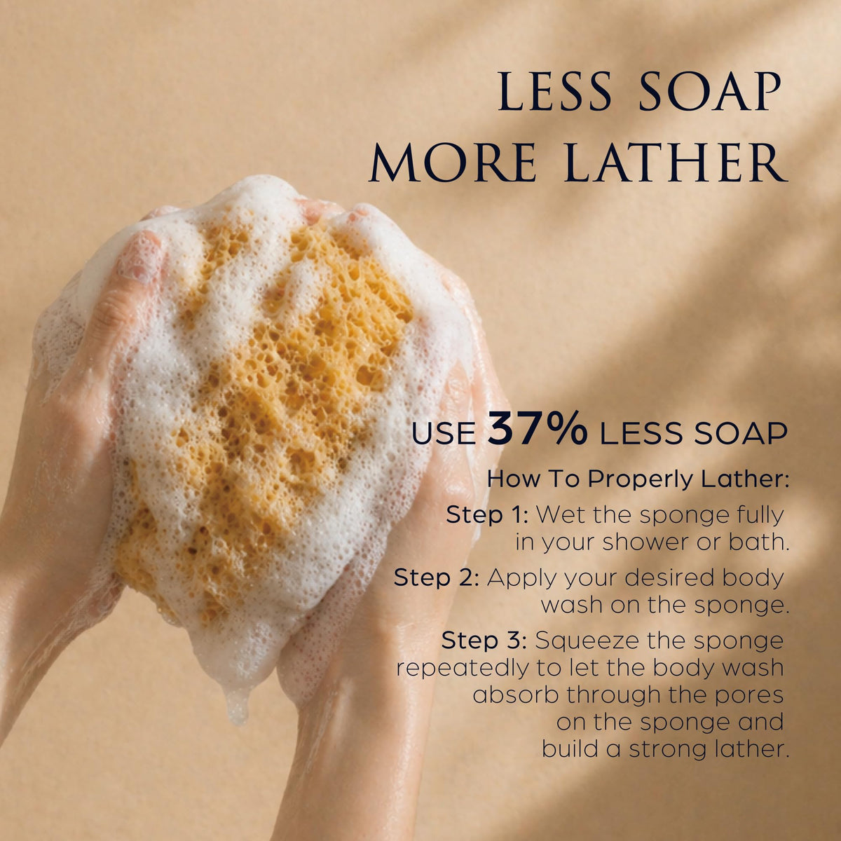 Spongentle Loofah Sponge for Shower and Bathing, Bath Sponge with Dual Texture, Shower Pouf for Gentle and Deep