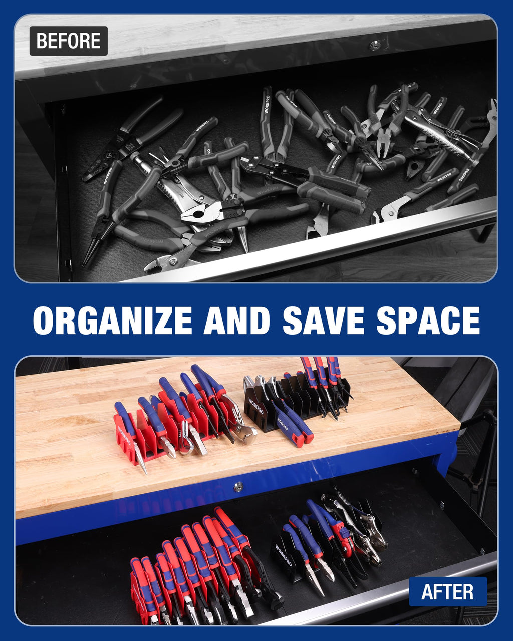 4-Pack Plier Organizer Rack, 40-Slot Tool Organizer and Storage