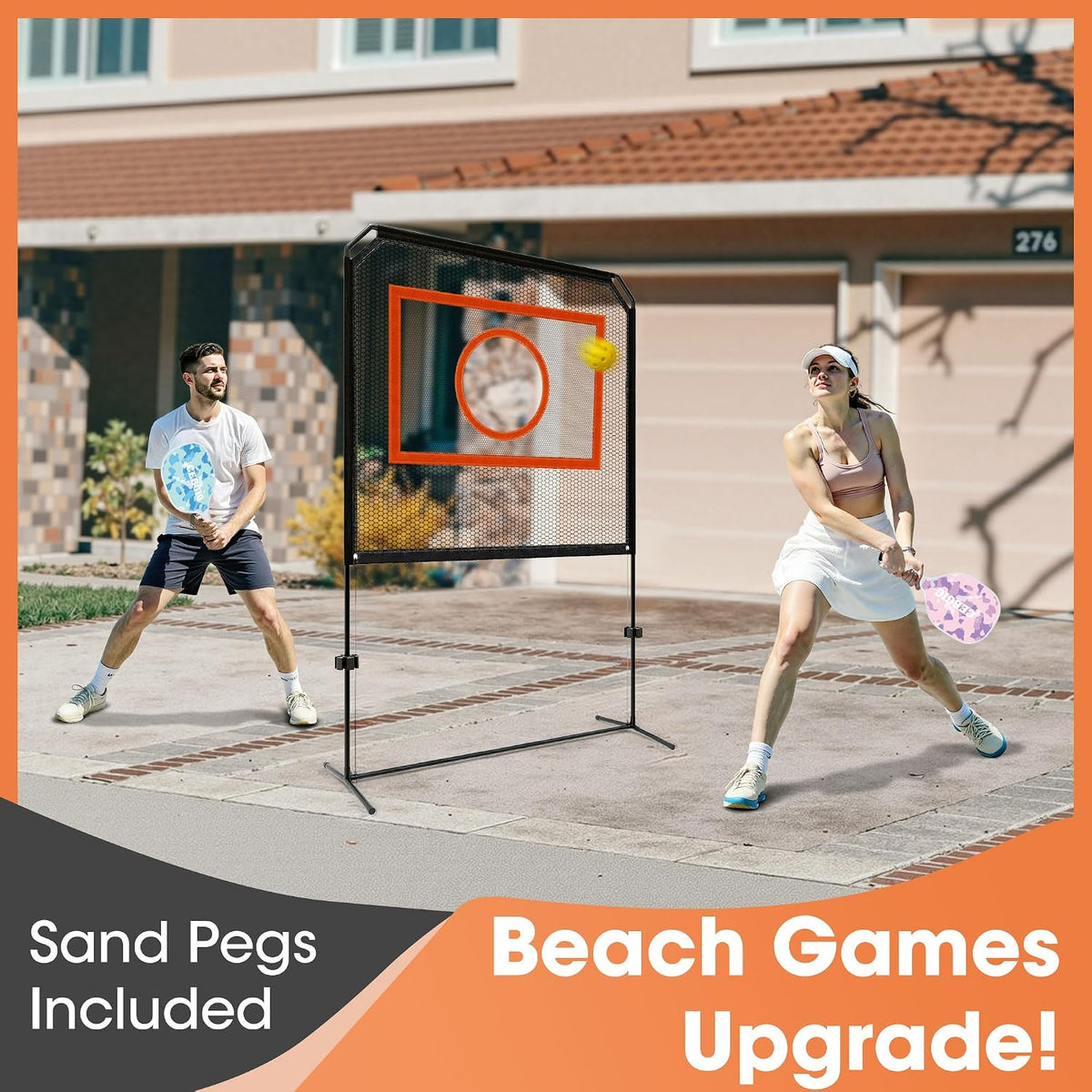 Portable Pickleball Net – Regulation Size Outdoor & Indoor Paddle Game Set with Ball Catch Net & Removable Target –