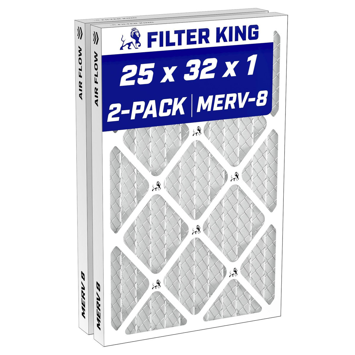 25x32x1 Air Filter MERV 8, AC Furnace Filters (2-Pack)