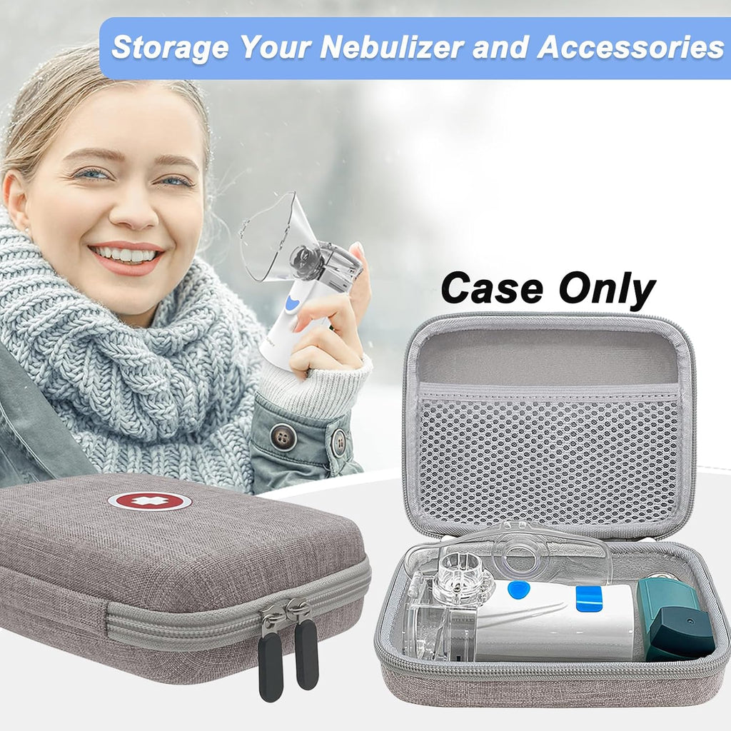 Klawdsky Carrying Case for Portable Nebulizer, Travel Medical Bag, Hard Emergency Medical Bag for Inhaler Spacer Case for Adults(Bag Only)