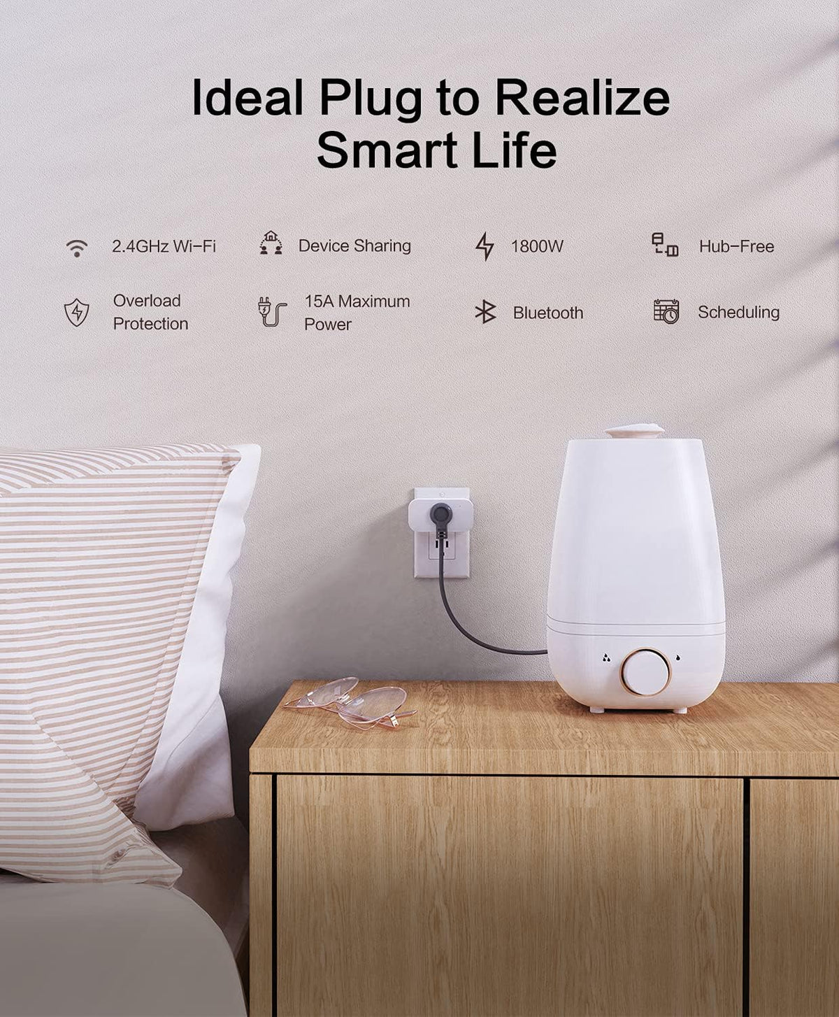 4 Pack Smart Plugs that Work with Alexa and Google Home, 7 Day Heavy Duty Programmable Timer, 1800W 15A WiFi Smart