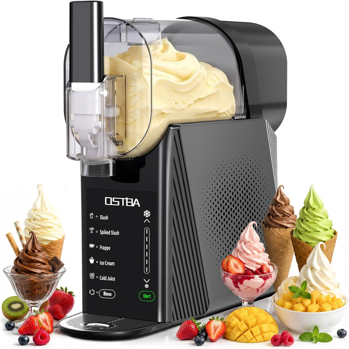 88oz Soft Serve Ice Cream Machine, No Ice Needed Slushie Maker