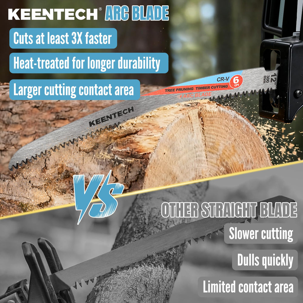 KEENTECH 12" Arc-Shaped Reciprocating Saw Blades, Fast Wood & Tree Pruning