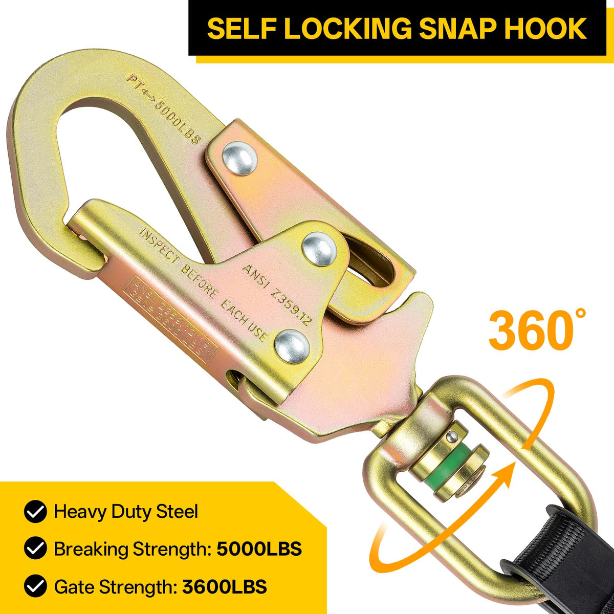 TRSMIMA Retractable Lanyard Fall Protection - Safety Lanyard 11FT Webbing