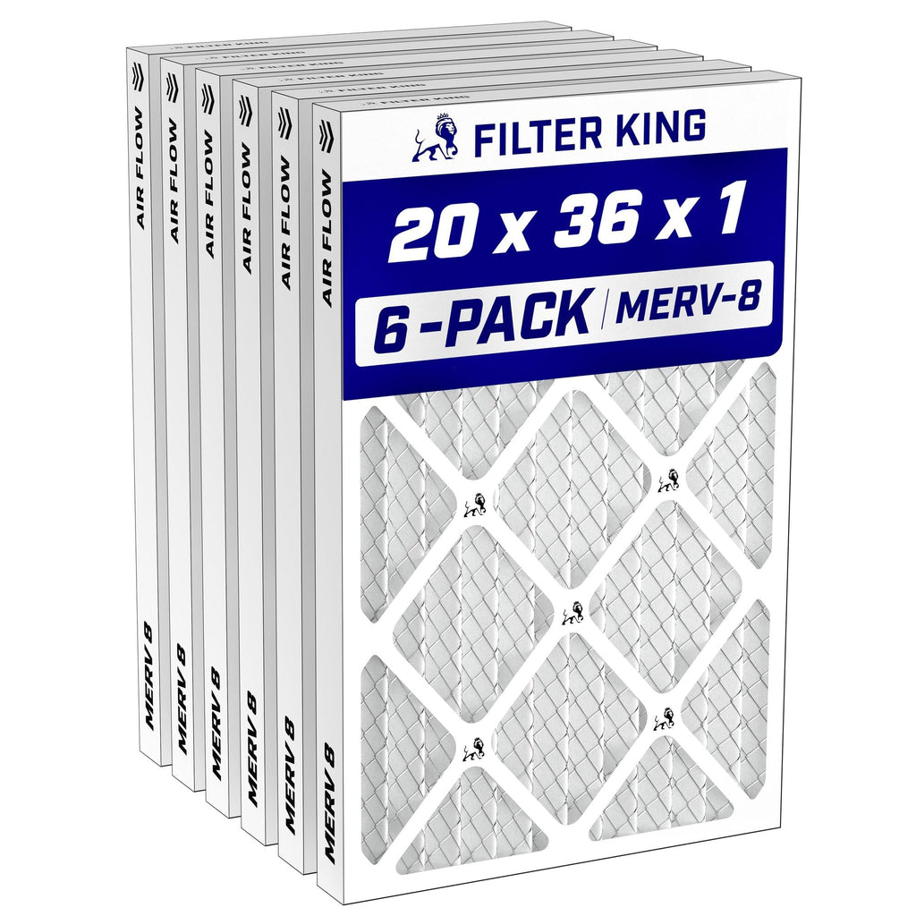 20x36x1 Air Filter MERV 8, AC Furnace Filters (6-Pack)