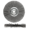 WENORA 8-Inch Wire Wheel for Bench Grinder, 0.012 Carbon Steel Wire, Bench Wire Wheel Brush with 5/8" & 7/8" Arbor Hole, for Removal of Rust, Paint and Scale from Metal