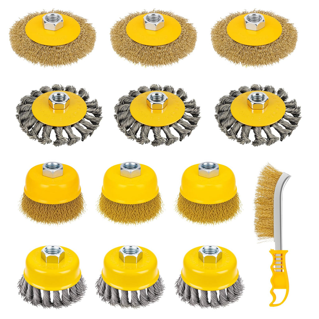GRENTOOL Wire Wheel Brush for Angle Grinder 12Pack for 4-1/2" Angle Grinder