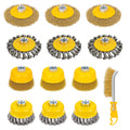 GRENTOOL Wire Wheel Brush for Angle Grinder 12Pack for 4-1/2" Angle Grinder