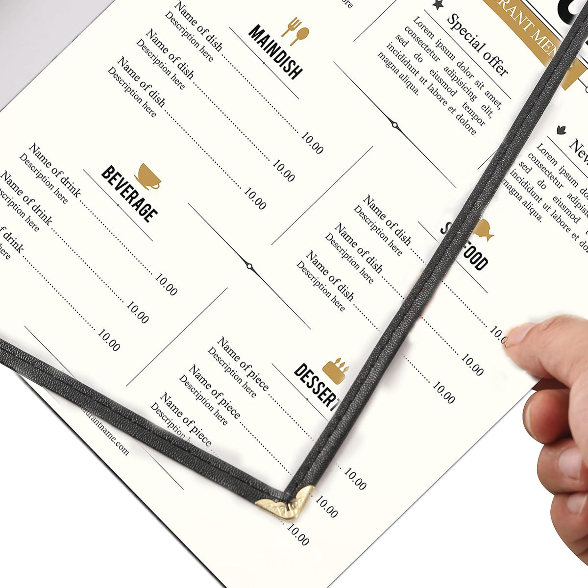 Menu Covers 8.5 x 11 Inch, 2 Pack 4 Page 8 View Clear Menu Holder Sleeve