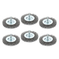 Rebower 6pcs 3in Wire Wheels for Drill with 1/4in Hex Shank, Carbon Steel