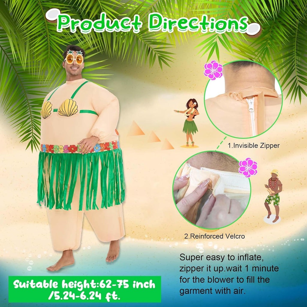 Inflatable Luau Hula Skirt Costume