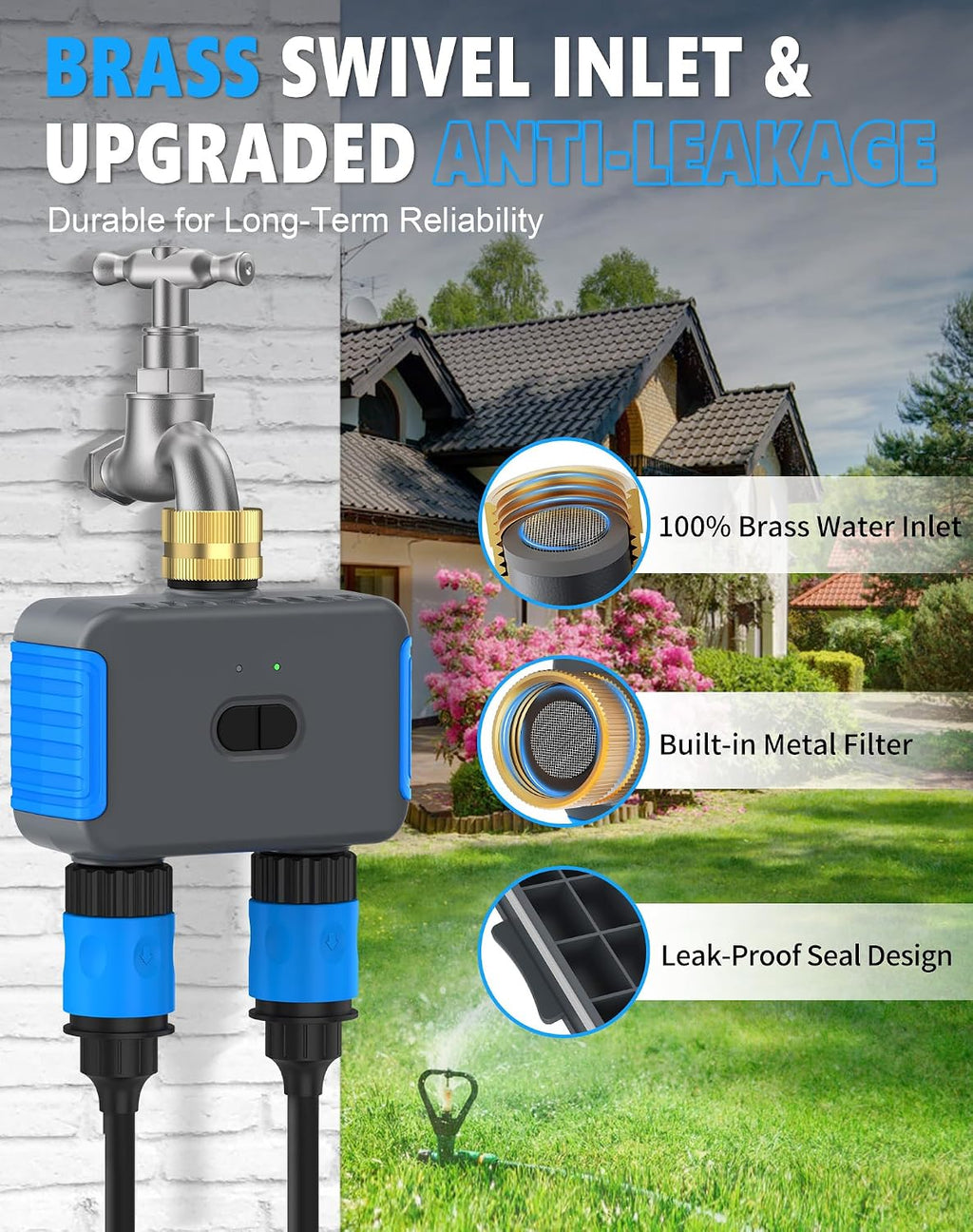 WiFi Sprinkler Timer, Smart Bluetooth Hose Timers | Water Timer for Garden Hose with APP, Digital Irrigation