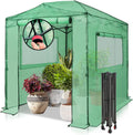 8x6 Easy Setup Pop Up Greenhouse, Clear/Green | Walk-In Greenhouses for Outdoors, Green House for Winter Protection