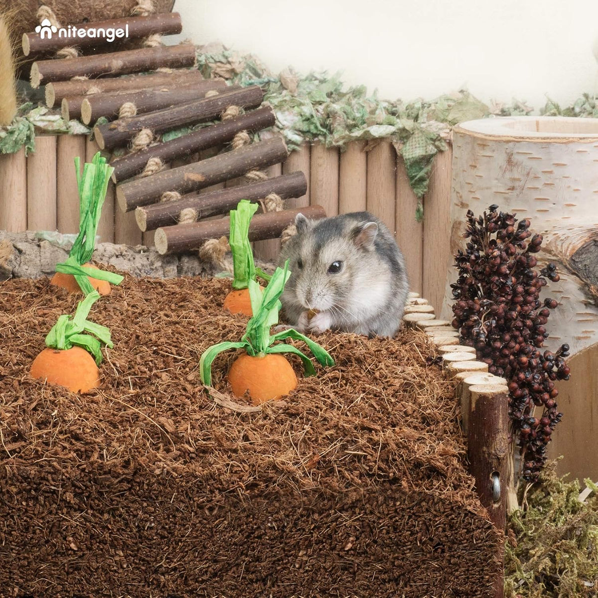 Natural Coco/Cork Hamster Bedding: 4L Absorb Odors & Low Dust