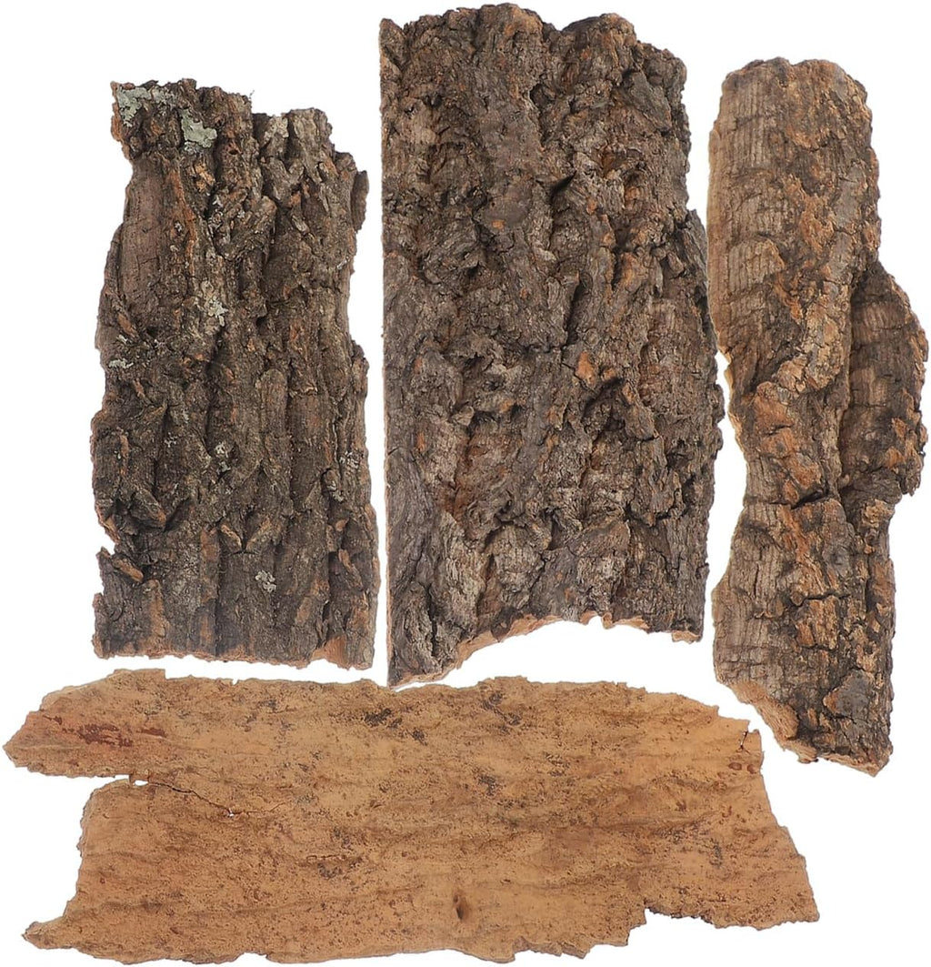 4Pcs Reptile Tree Bark Reptile Hides: Natural Wood Cork Bark Gecko Hide Small Climbing Barks Terrarium Decor Lizard